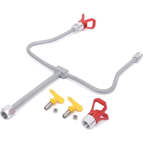 Professional Airless Spray Extension Pole Double Nozzle Head with Tips Guard Plastic Washer Powerful Painting Tool