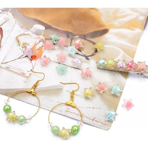 50/100pcs12mm Clear Acrylic Five-pointed Star Loose Spacer Beads for Jewelry Making DIY Handmade Accessories