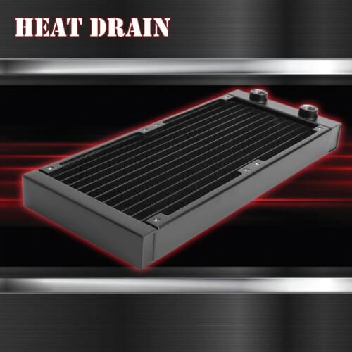 G1/4 Thread PC Cooler Water Cooling Radiator 12 Tubes Aluminum Radiator CPU Heat Sink Exchanger for Laptop Desktop Computer