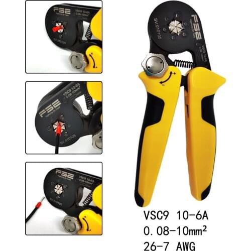 Adjustable Precise Crimp Pliers VSC9-16-4A 0.08-16mm2 23-5AWG Tube Bootlace Terminal Crimping Hand Tool
