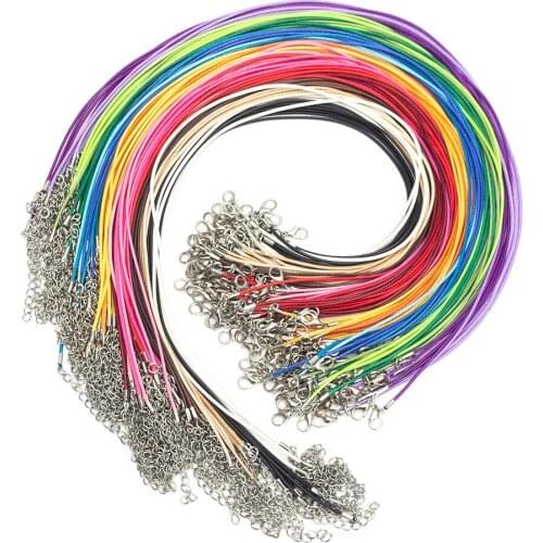 50Pcs 1.5mm 60cm Necklace Cord with Clasp Bulk for Necklace Bracelet Jewelry Making
