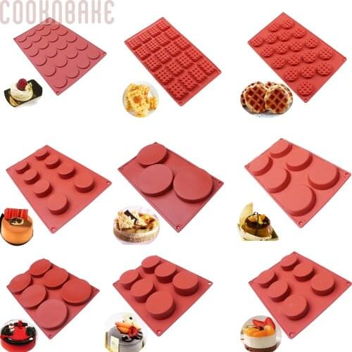 COOKNBAKE Silicone mold for cake soap round cake disc candy cookies form large silicone bread pastry mould diy cake decoration