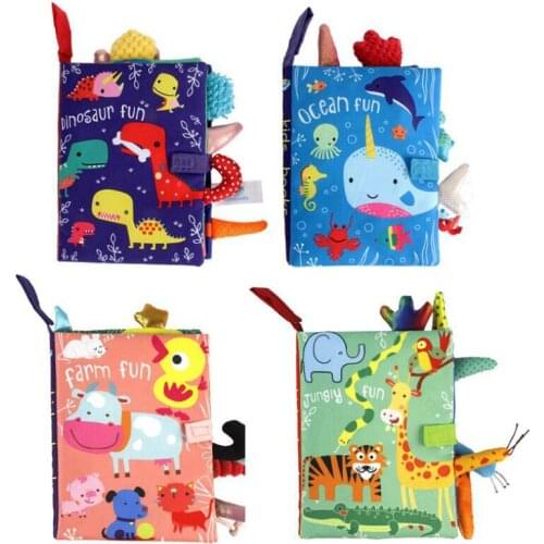 Kids Books Baby Early Learning Tearing Tail Cloth Book Parent-child Interactive Sound Paper Puzzle Cloth Book Toys For Children