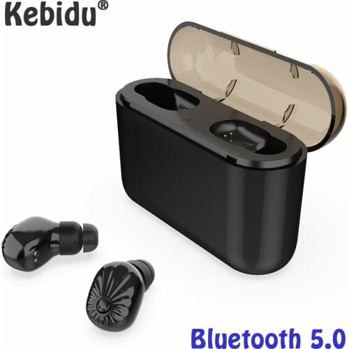 Kebidu TWS Wireless Earphones Bluetooth Earphone 5.0 Wireless Earbuds Stereo Music Headset With Charging Box 1200MAh Power Bank
