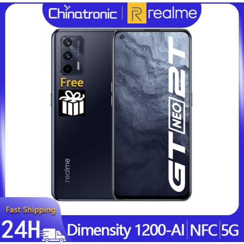 2021 realme GT Neo 12GB 256GB 5G Mobile Phone Dimensity 1200 Octa Core 6.43"120Hz Super AMOLED 50W Fast Charger WIFI6 NFC 64MP