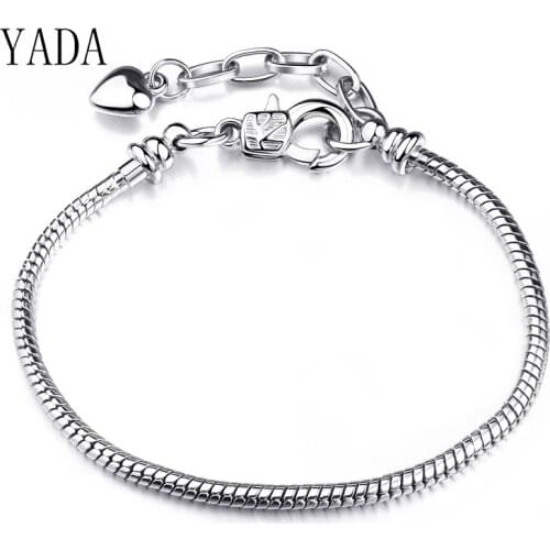 YADA INS Crystal snake chain Original Bracelets&Bangles For Women silver color Bracelets Charm Valentines Day Bracelet BT200165