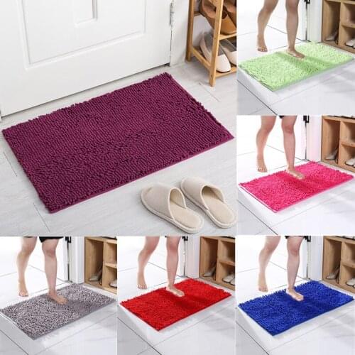 1pcs 40x60cm Chenille Floor Mats Bathroom Door Absorbent Mats Non-slip Water Absorption Door Mat Bedroom Rug Home Decor Carpet