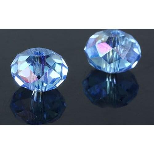 100PCS 8MM Austria Crystal Bead Rondelle Loose Faceted Glass Beads Spacers Beads for Bracelet Jewelry Making