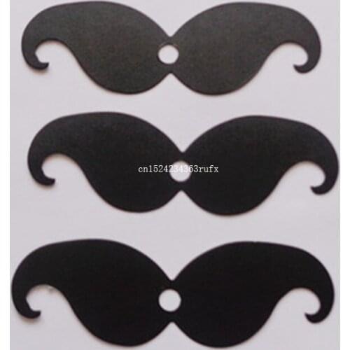 1000pcs Red Black Muctache With Hole DIY Decoration For Party Paper Straw Photo Props (Straw is not included)