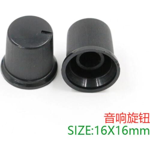 20PCS Antiskid handle knob potentiometer Black power amplifier audio volume knob inner 6mm,appearance 25*17mm for Audio HIFI
