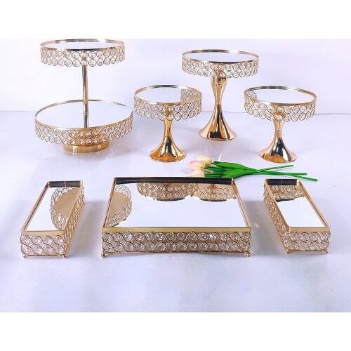 NEW Gold 4-8pcs Electroplate Metal Cake Stand Set Display Wedding Birthday Party Dessert Cupcake Plate Rack