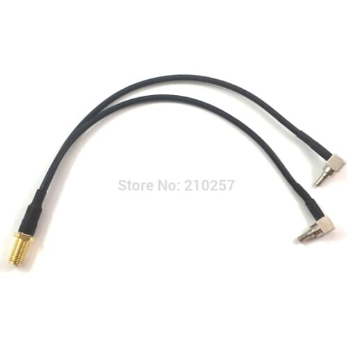 5pcs Crc9 Pigtail Connector Cable 20cm RG174 With Sma Female to Dual Crc9 Adaptor For 4G Antenna