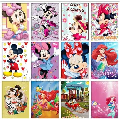 5D DIY Diamond Painting Disney Cartoon Movie Mickey Minnie The Little Mermaid Diamond Embroidery Cross Stitch Home Decor Gift