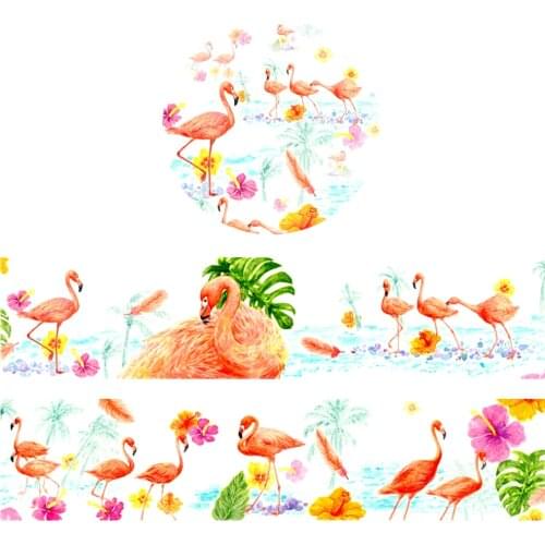 Watercolor Flamingo Tropical Washi Tape Flamingos Beach Hawaii Natural Decorative DIY Masking Tape Scrapbooking Sticker
