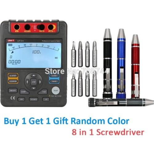 UNI-T UT511 Digital Insulation Resistance Testers Meter Megohmmeter Low Ohm Ohmmeter VoltmeterAuto Range Megger 1000V 10Gohm