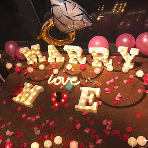 Decorative Letters Alphabet Letter LED Lights Luminous Number Lamp Decoration Battery Night Light Party Baby Bedroom Decoration