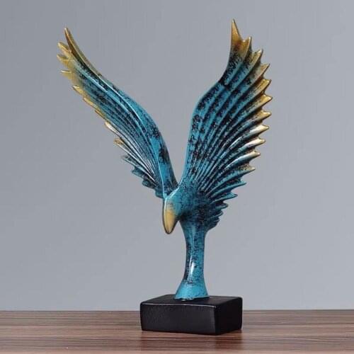 Resin Decorative Statues Simulated Abstract Open Wing Bird Statue Home Statues Animal Sculpture Wall Art Decoration Home Decor
