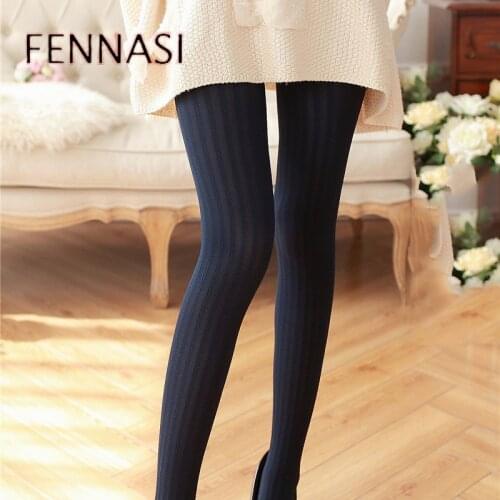 FENNASI 2019 New Nylon Women Tights Vertical Printed Stripes Comfortable Breathable Close-fitting Sexy Velvet Pantyhose
