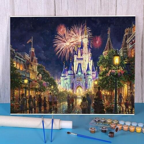 Fireworks Paint By Numbers Package Oil Paints 50*70 Paiting By Numbers Decorative Paintings For Handiwork