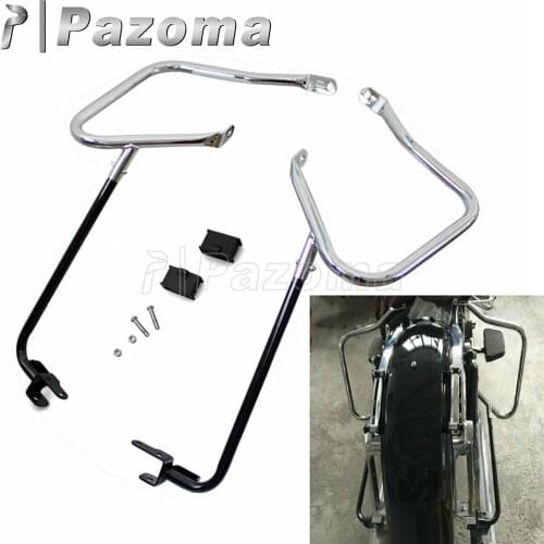 Chrome Motorcycle Saddlebag Bracket Guard Bars for Harley Touring Street Road King Electra Glide Ultra FLHR FLHX FLHR 2014-2017