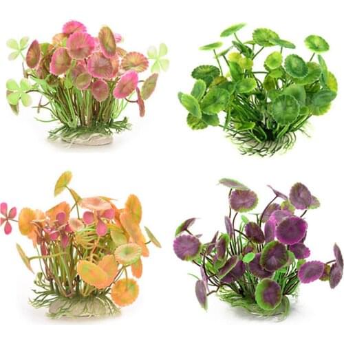 Artificial Plant Fish Tank Decor Artificial Plants Aquarium Simulated Lotus Leaves Fish Tank Landscaping Water Plants Ornaments