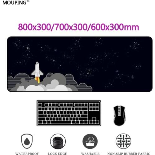 Space Mouse Pad Gamer Accessories Rocket Moausepad Xxl Black Rubber Mat Anime Carpet Keyboard Desk Mat Table Computer Desk Pad