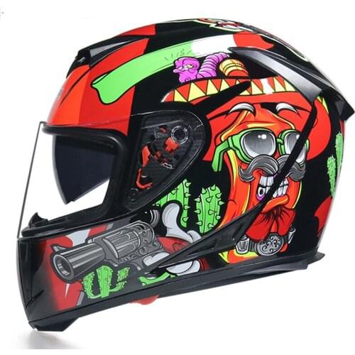 Full Face Motorcycle Helmet Washable Lining with Dual Lens Stylish Fast Release Racing Helmet Casco Casque Moto DOT Approved