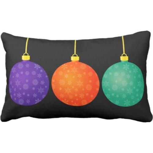 Christmas tree ornament lumbar Pillow case