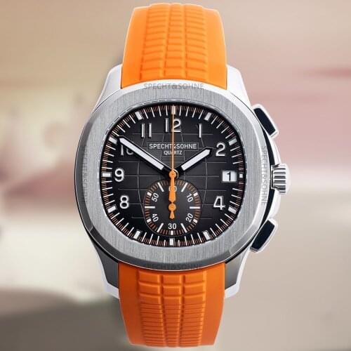 2021 SPECHT&SOHNE Brand Fashion Mens Watches Top Luxury Rubber Chronograph Sports Watches Male Quartz Wristwatch 50M Waterproof