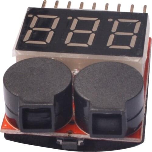 1-8S New Two-in-one Battery Display/BB Low Voltage/Alarm/Electric Display/Dual Function Buzzer for Lithium Battery Detection