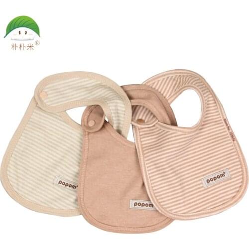 Popom 3 PCS/Lot Newborn Baby Bibs Kids Baby Bibs Girls And Boys Cotton Triangle Children Feeding Accessories Soft Color Cotton