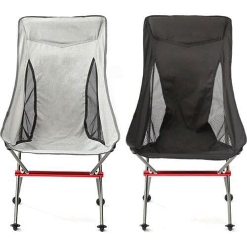 Outdoor Camping Picnic Portable Ultra-Light Fishing Folding Chair Breathable Wear-Resistant Aluminum Alloy Backrest Moon Chair