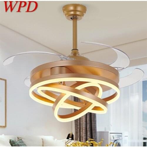 WPD Ceiling Fan Light Without Blade Lamp Remote Control Modern Creative Gold For Home Living Room 120V 240V