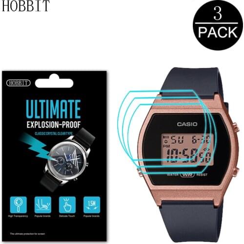 3Pcs HD Clear Nano Anti-shock PET Film For Casio STANDARD LW-204 LW204 1A 4A 1B Screen Protector Anti-Scratch Film Not Glass