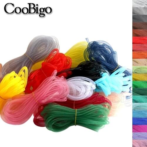 Width 8mm Colorful Mesh Plain Tubular Crin DIY Craft Supplies Making Jewelry Necklace Bracelet Hairpin Accessories