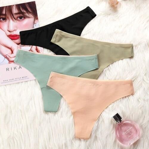 4pcs Panties For Women Tangas Summer Underwear Lingerie Lady Panties Female Thongs Ice Slik Sport Seamless Underwear For Women