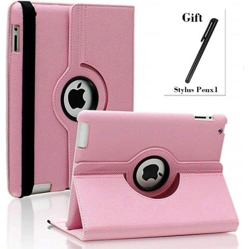 360 Degrees Rotating PU Leather Flip Cover Case for iPad 2 3 4 Case Stand Cases Smart Tablet A1395 A1396 A1416 A1430 A1458 A1460