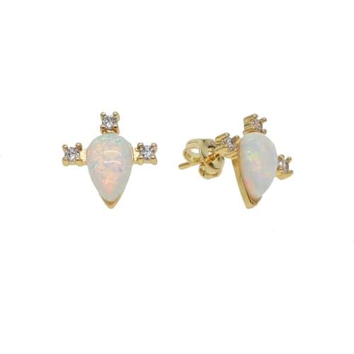 TOP QUALITY 2021 women fire opal earrings for women elegant wedding gift stunning pear shape with cz bridal Gem earring