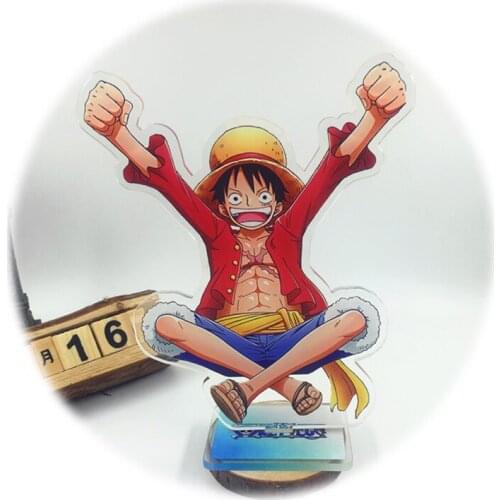 Japanese Anime One Piece 15CM Acrylic Figure Cosplay Monkey D Luffy Printed Red Shirt Stand Model Toys Kawaii Accessories Gift