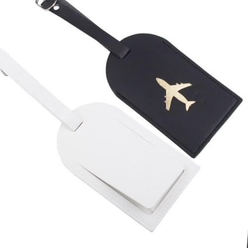 Luggage Tag PU Leather Case Name Luggage Bag Tags for Travel Bag Suitcase with Name ID Labels