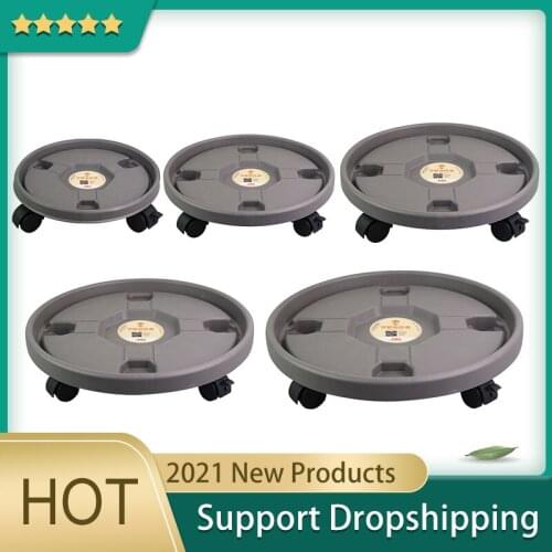 Plant Caddy Plant Saucer Pot Round Potted Plant Stand With Wheels Flower Pot Holder Movable Wheel Plants Stand Pallet Dropship