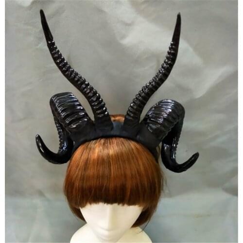 1pcs Devil Witch Gothic Lolita Sheep Horn Headband Hairband Accessory Cosplay Halloween Ghost Headwear Photo Props