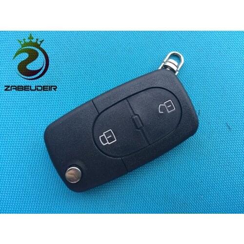10Pcs/Lot Of New Replacement Key Case For Audi 2 Button Remote Flip FOB Shell Uncut Blade Fits 1616 Small Battery No Logo Parts