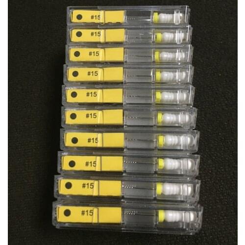 10 Packs Dental H-FILES 25mm #15 Stainless Steel Endo H-file Endodontic root canal files hand use
