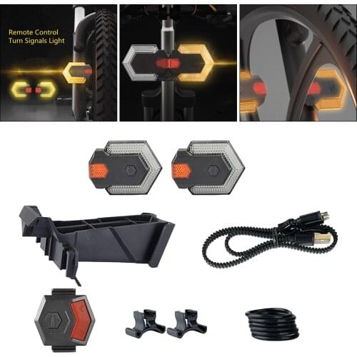 2x Smart Bicycle Turn Signal with Remote Flashing Light for Road Bicycle