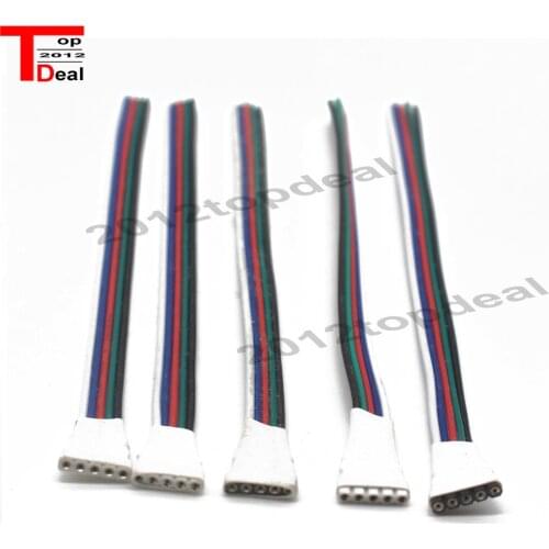 5 pcs/lot LED Strip 5 Pin Connector Male Female RGBW Wire 5P Cable 22AWG 5 Colors for 12V running strip RGB Extension
