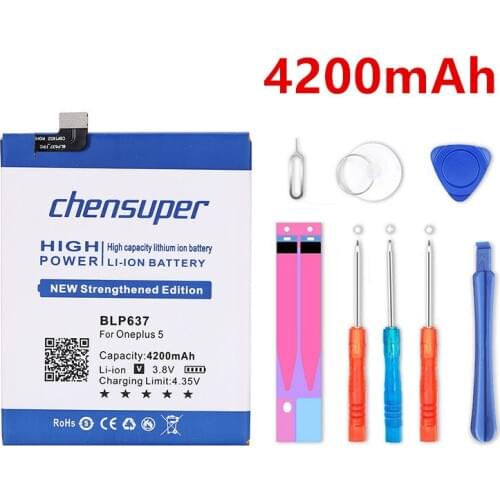 Chensuper 4200mAh BLP637 Good Quality Battery For Oneplus 5 One Plus 5 Five One Plus 5 Battery+Gift tools +stickers