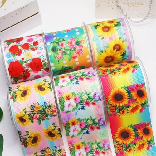 DIY Cartoon Flower Printed Grosgrain Ribbon For Craft Supplies Sewing Accessories 5 Yards, Planar Resins Mold 10 Pieces. 55213