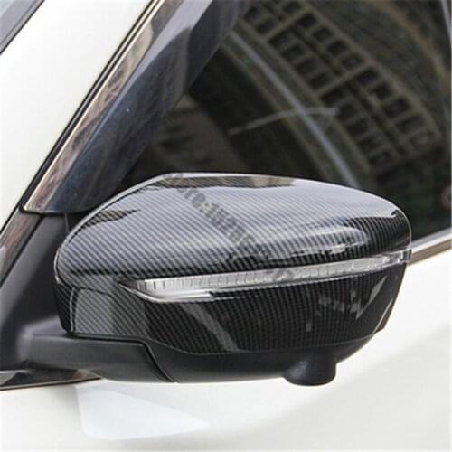 For Nissan X-Trail X Trail T32 2014~2021 ABS Carbon fiber pattern Side Door Rearview Mirror Cover Trims Car Styling