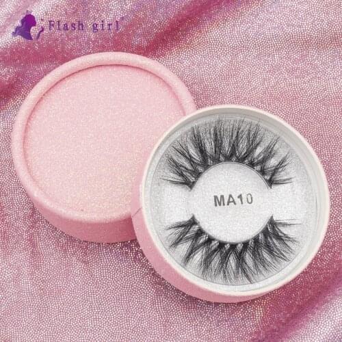Flash Girl New Design 1 Pair Natural False Eyelashes 3D Mink Eyelashes Thick Soft Fake Eyelashes For Beauty Makeup MA10